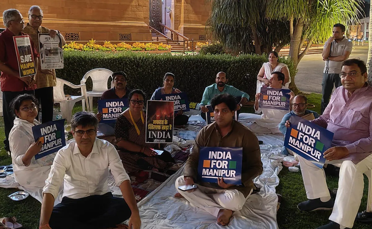 “Opposition MPs Stage Night Protest Outside Parliament Over Manipur Crisis”.