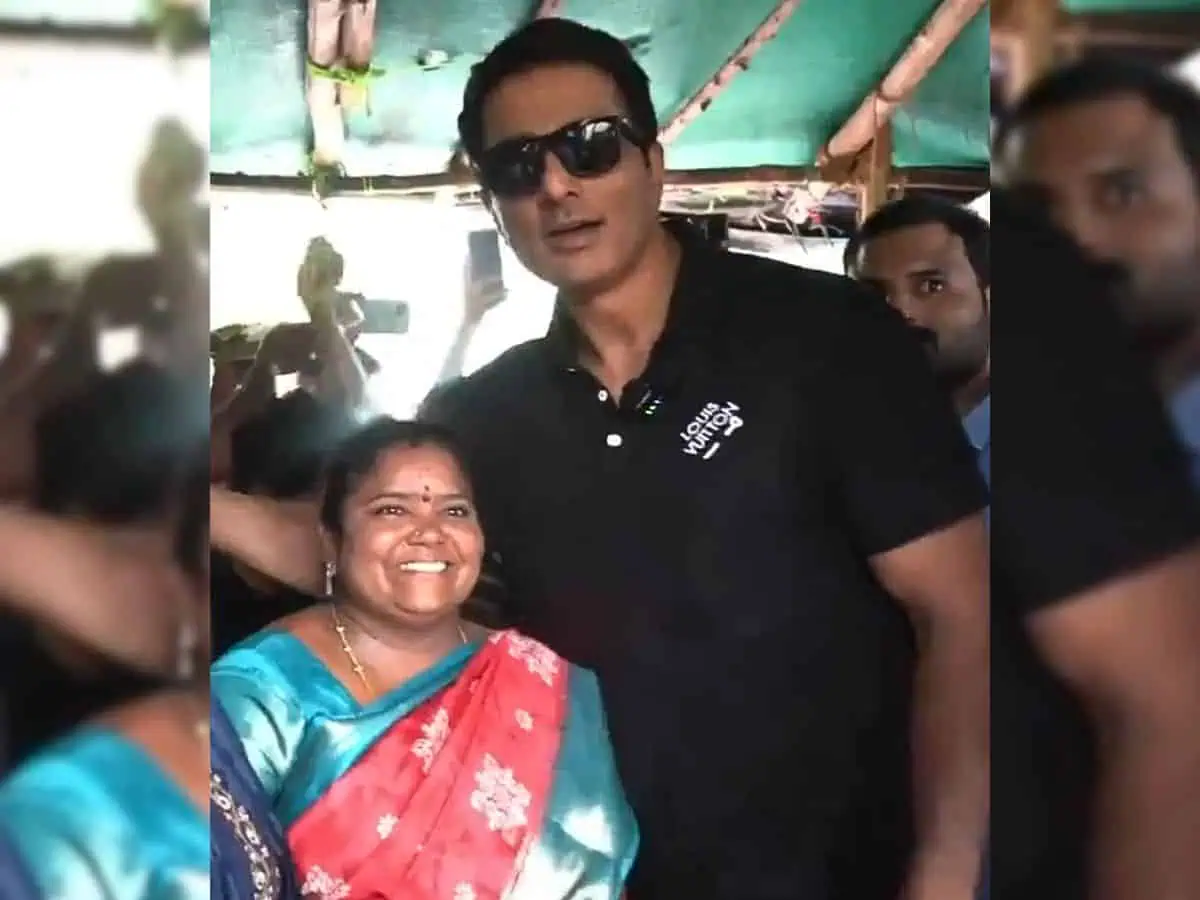 Actor Sonu Sood Pays a Visit to Hyderabad’s Beloved Kumari Aunty Food Stall