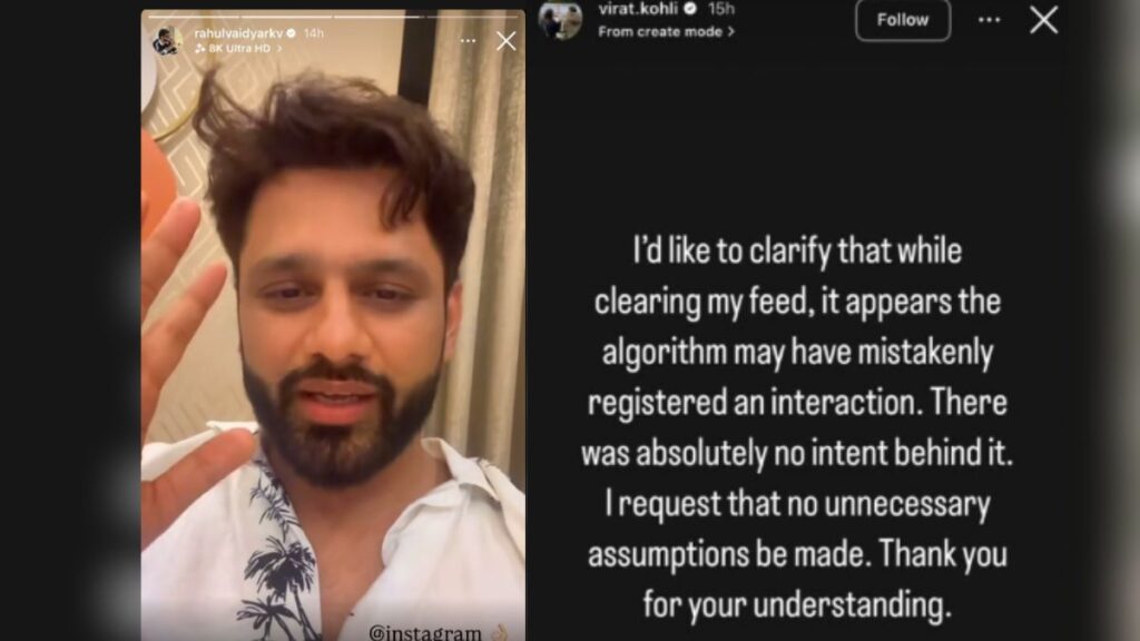 Rahul Vaidya reacts to Virat Kohli's Instagram like incident