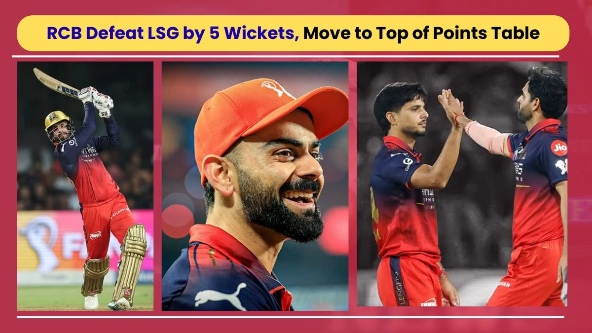 RCB vs LSG Highlights: RCB Defeat LSG by 5 Wickets, Move to Top of Points Table