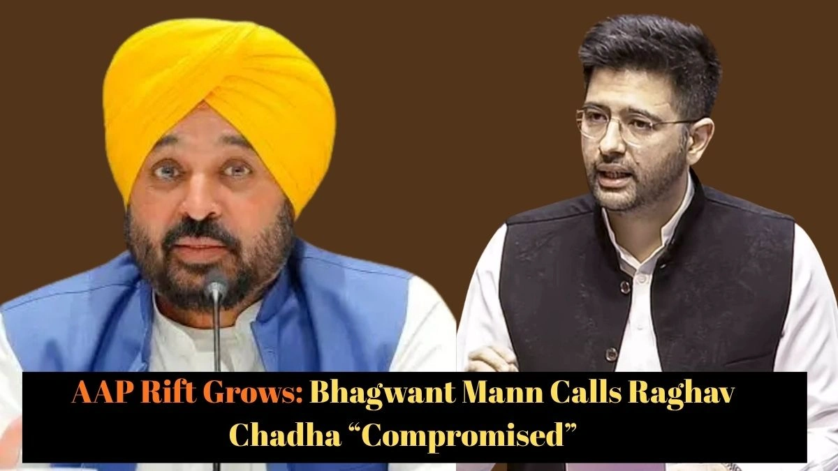 AAP Rift Grows: Bhagwant Mann Calls Raghav Chadha “Compromised” After Removal