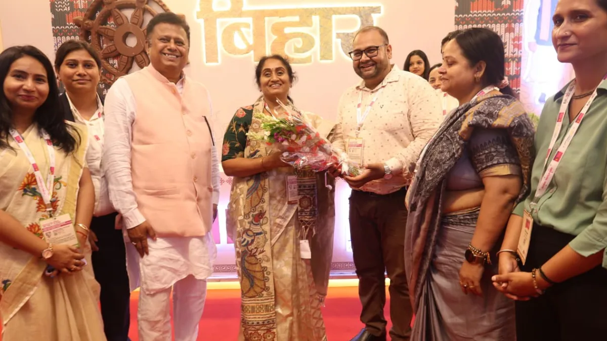 Bihar Pavilion Remains a Major Attraction at Bharat Tex 2026, Witnesses Strong Visitor Turnout on the Third Day