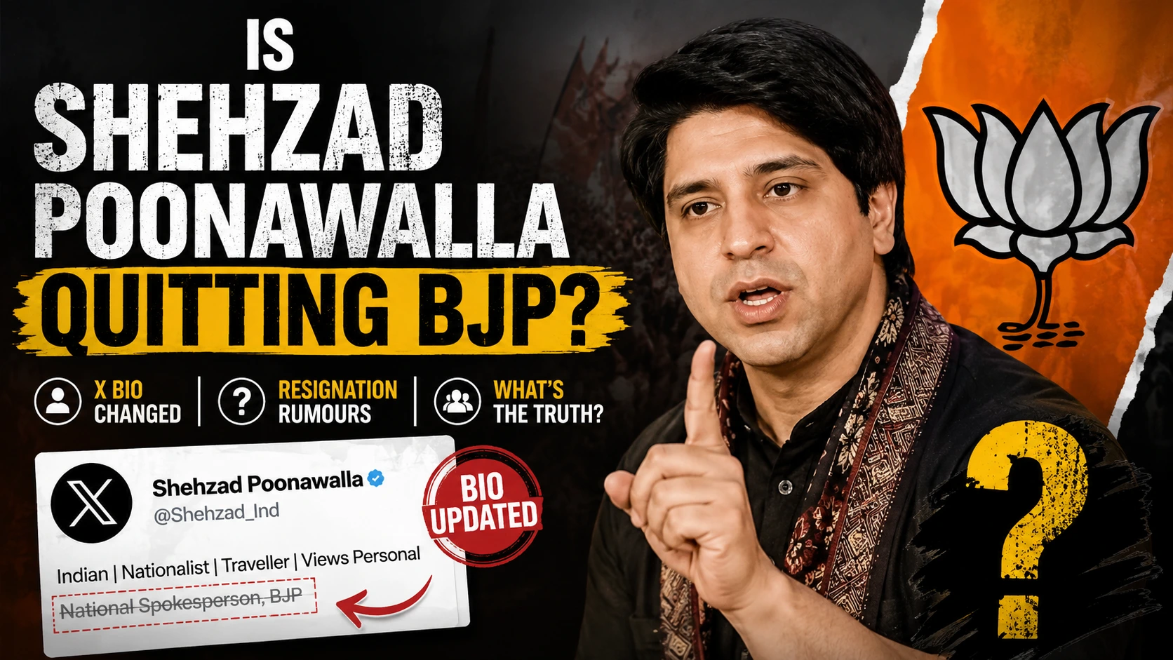Is Shehzad Poonawalla Quitting BJP?