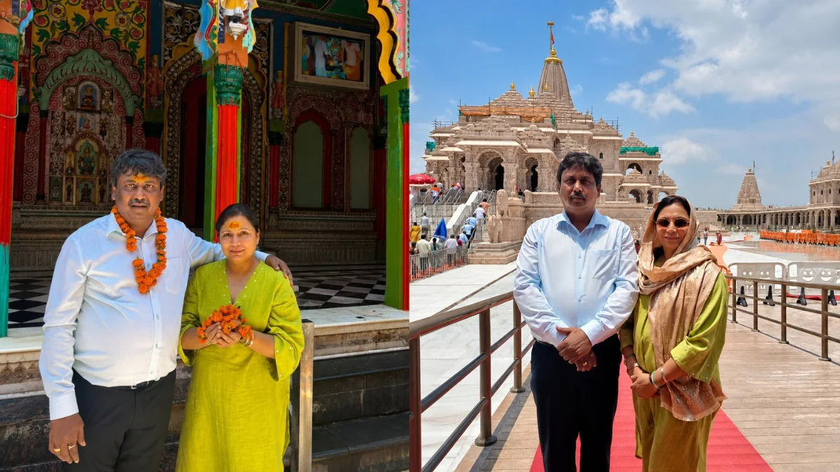 Rakesh Singh and Parul Singh Seek Blessings at Ayodhya's Shri Ram Janmabhoomi Temple
