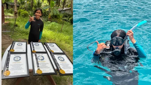 Karnataka Girl Ira Aditya Raut Creates History with Six Scuba Diving World Records