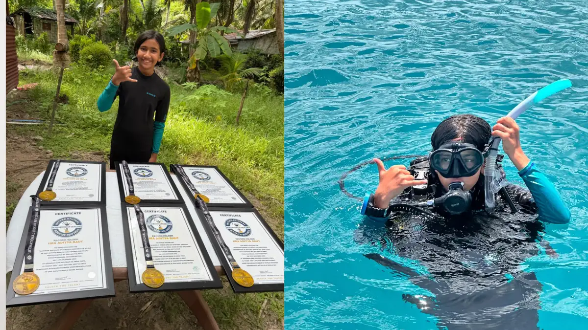 Karnataka Girl Ira Aditya Raut Creates History with Six Scuba Diving World Records